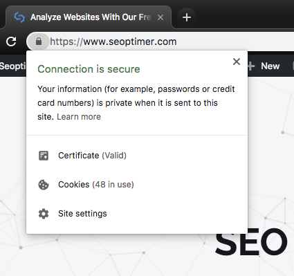 Certificado SSL SSL ativado