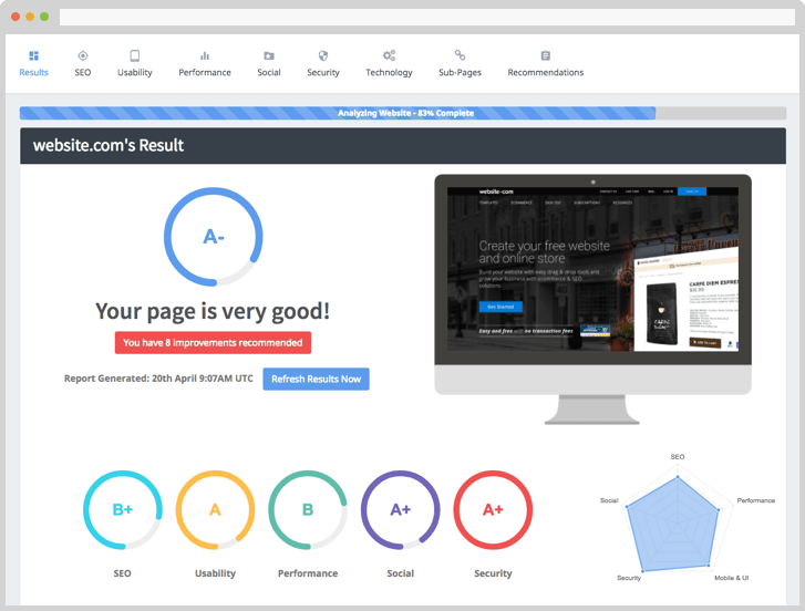 SEOptimer SEO Audit Bericht