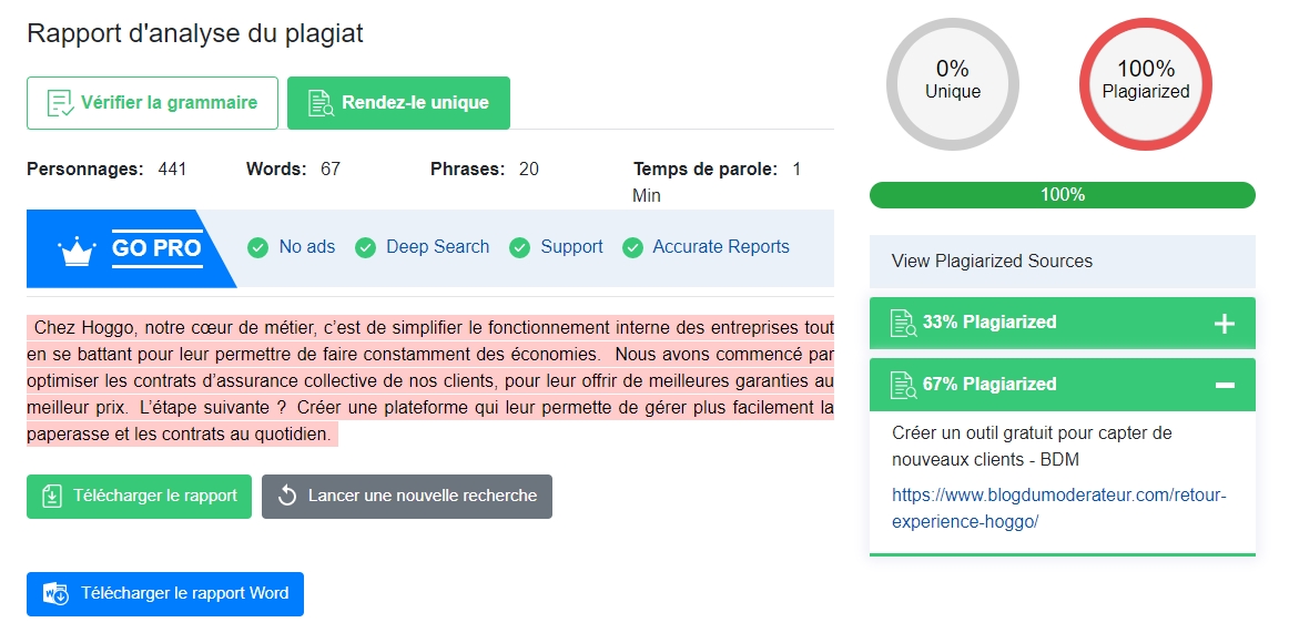 Vérificateur de plagiat